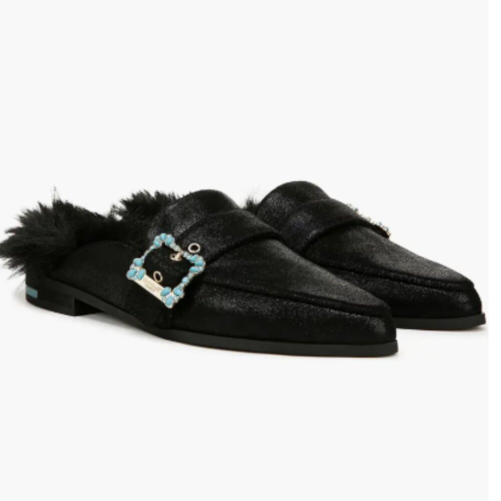 NEW DR. SCHOLL'S Iris Apfel Mr Carl Mules in black for women 825 4m2